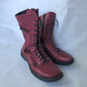 Maroon Dromedaris Leather Lace-up Boots size 8.5 W